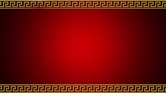 red background with gold frame