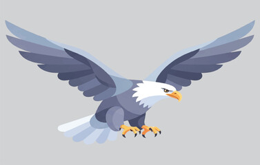 Fototapeta premium Flying Eagle Wild Bird Power and Freedom Illustration