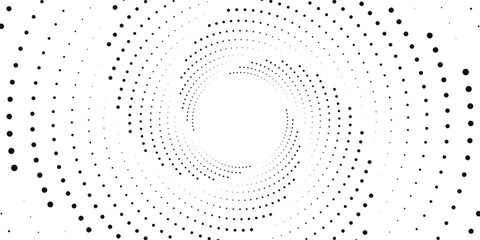 Halftone circle dotted background,  Abstract halftone gray white dots, Curved twisted pattern design, Monochrome curved twisted waved lines pattern texture modern templates for print and digital use.