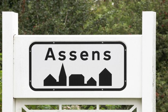 Assens city road sign in Denmark