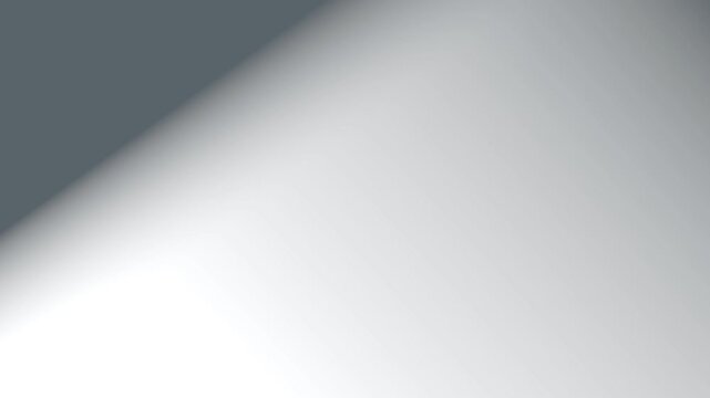 Abstract corner half screen shadow moving backdrop, looped animation, 3d rendering. Shade overlay effect motion on wall texture backdrop, 4k. Blurry animated grade silhouette reflection template.