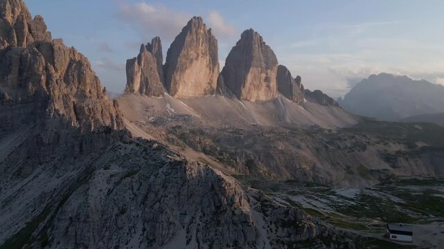 Majestic mountain peaks at sunset