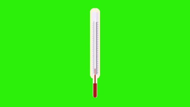 thermometer on green background
