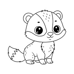 Cute Forest Badger Coloring Page