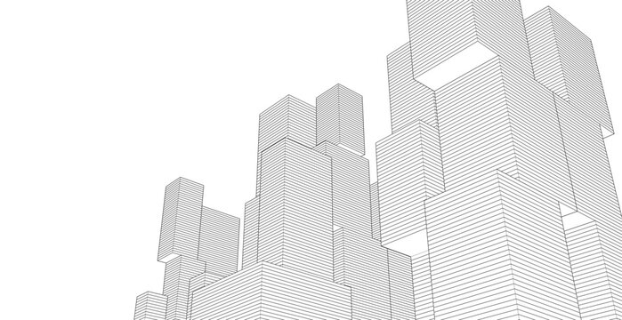 abstract architecture modular construction 3d	