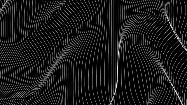 Midnight Black Topographic Line Texture with Organic Movement for High-End Lifestyle Branding, Minimalist Fashion Media, and Sleek Video Backgrounds