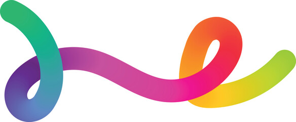 Obraz premium Illustration of abstract colorful flowing ribbon or wave shape with gradient colors