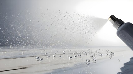 Cleaning spray on sparkling granite &ndash; Great for interior care.