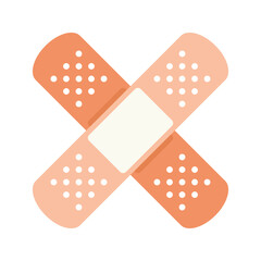 Crossed Medical Bandage Icon Flat Graphic Design
