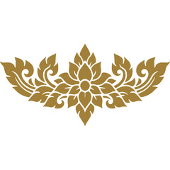 Obraz premium Thai Art traditional asian luxury line art, Decorative, lai Thai Pattern flat Illustration element graphic design Thai Floral Pattern