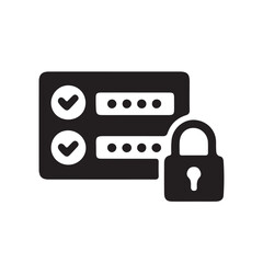 Obraz premium Secure login password verification icon silhouette