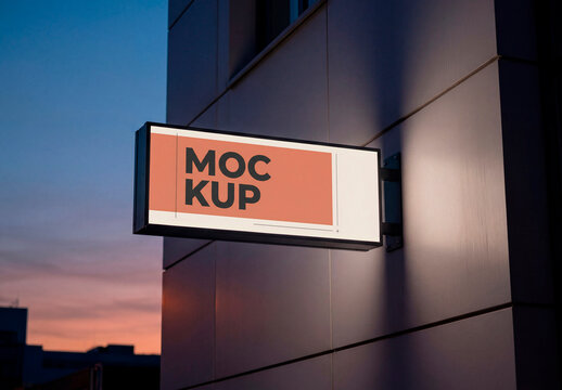 Outdoor Lightbox Sign Mockup