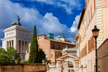 Capitoline Hill beautiful and famous monuments in the center of Rome