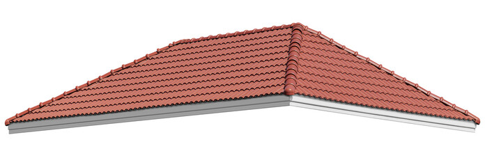 Hip roof red tile