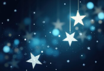 Fototapeta premium A Dreamy Night Sky with Glowing Stars and Soft Bokeh Effects