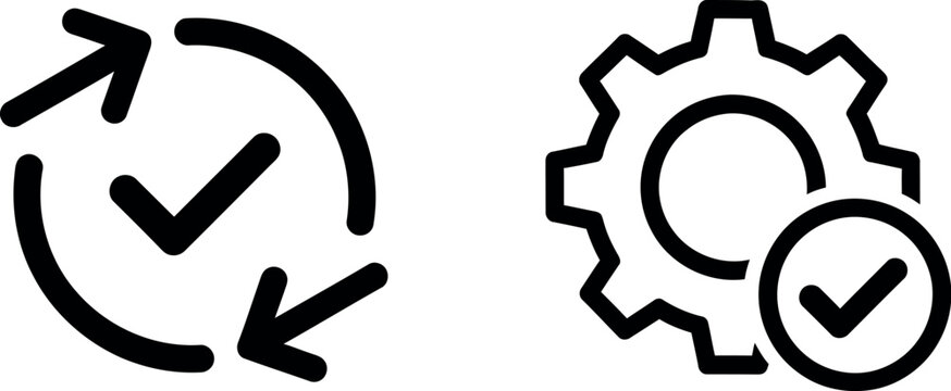 Icons representing system update and verification processes