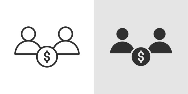 Finance Collaboration Icon representing teamwork in financial strategy, joint investment planning, cooperative money management, and shared business growth.