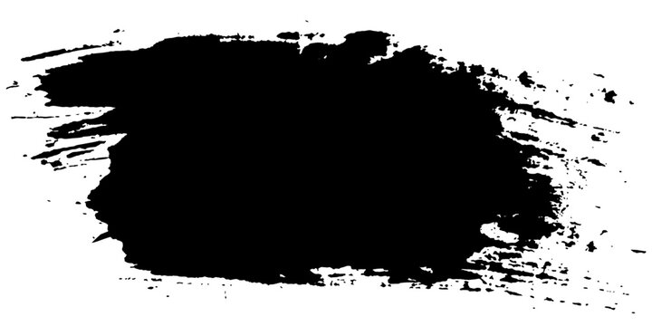 Grunge ink brush stroke texture. hand drawn black brush