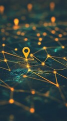 Detailed geographical map displaying a prominent location marker pinpointing a specific destination accurately.