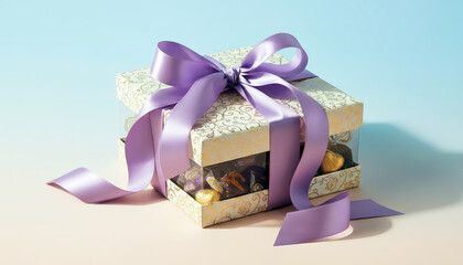 Gourmet Chocolate Gift Box with Ribbon &ndash; Sweet Romantic Present