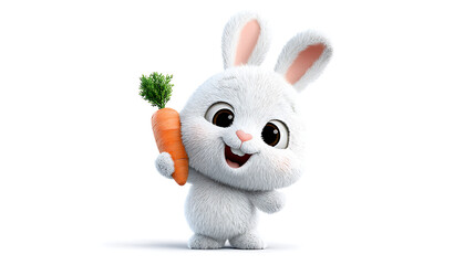 Fototapeta premium white rabbit with a carrot