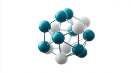 Obraz premium Molecular Structure Representation: An intricately designed molecular model, showcasing the complex arrangement of atoms within a chemical compound. The spheres, alternating in color.