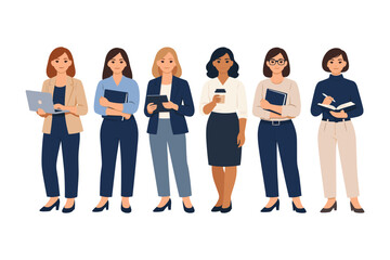 Obraz premium Diverse group of professional women in business attire working together