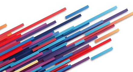Fototapeta premium Colorful assortment of drinking straws in different colors and lengths on white background