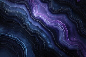 Obraz premium A mesmerizing abstract image of undulating, layered textures in deep blue and radiant purple hues
