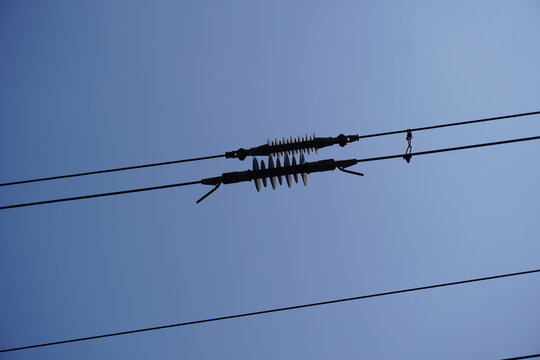 High Voltage Power Lines with Insulators