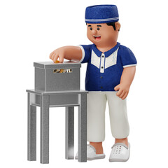 Boy Charity Money in a Box