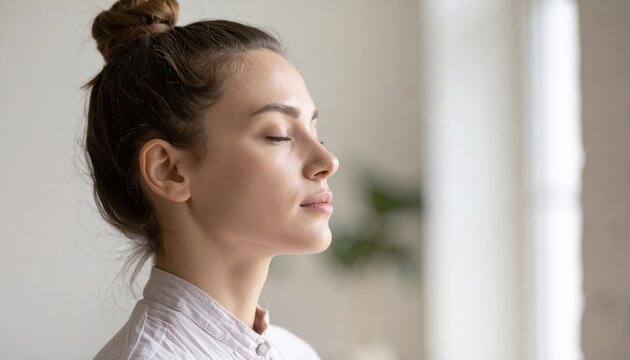 Cognitive Change Concept: Individual performing thought exercise in personal space
