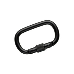 Black Metal Carabiner with Screw Lock