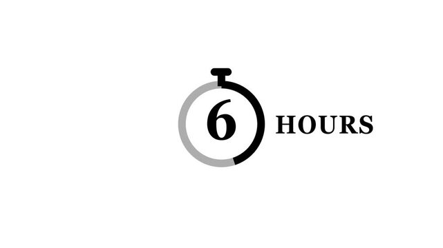 Stopwatch icon showing 8 hours with a gray and black segmented circle on a white background timer clock
