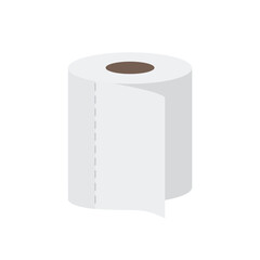 Toilet paper roll wc bathroom tissue loo towels unfurling emoji symbol sign icon vector illustration isolated flat
