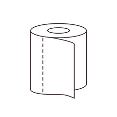 Toilet paper roll wc bathroom tissue loo towels unfurling emoji symbol sign icon vector illustration isolated flat