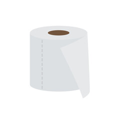 Toilet paper roll wc bathroom tissue loo towels unfurling emoji symbol sign icon vector illustration isolated flat
