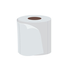 Toilet paper roll wc bathroom tissue loo towels unfurling emoji symbol sign icon vector illustration isolated flat