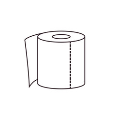 Toilet paper roll wc bathroom tissue loo towels unfurling emoji symbol sign icon vector illustration isolated flat