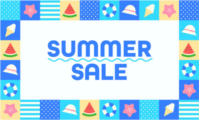 夏 パッチワーク風フレーム　SUMMER SALE © yyyumiii
