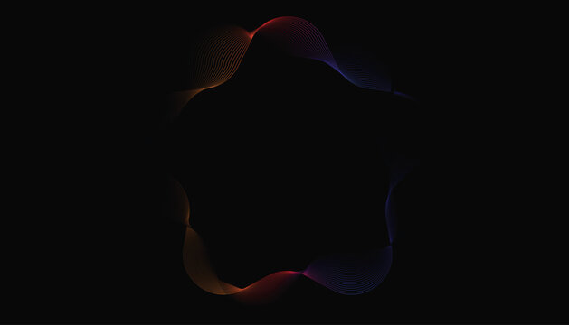 Bentuk vektor keren dan unik berupa gradien warna dan garis burung dengan latar belakang hitam untuk berbagai kebutuhan desain, wallpaper, dan banyak kebutuhan lainnya.