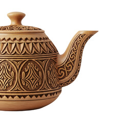 &ldquo;Ornately Carved Brown Teapot &ndash; Decorative Teapot Stock Image&rdquo;
