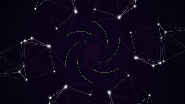 Network connections and constellation patterns.