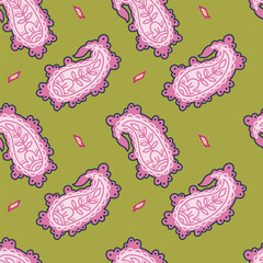 Classic Folk Paisley Textile Motif