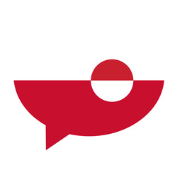 Greenland flag speech bubble icon for communication and dialogue