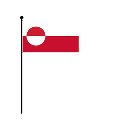 Flag of Greenland waving on black pole symbolizing national pride