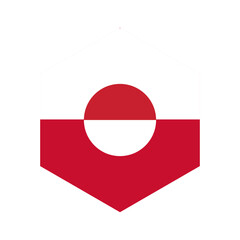 Greenland flag shield emblem with circular design