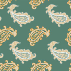 Muted Folk Paisley Pattern