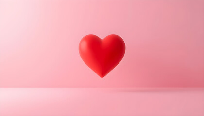 Minimal heart on pink background