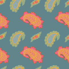 Muted Folk Paisley Motif